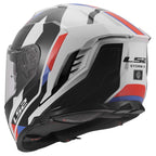 LS2 Motorcycle Road | Urban Helmet - FF818 Storm 3 SPORTY (White/Blue/Red)