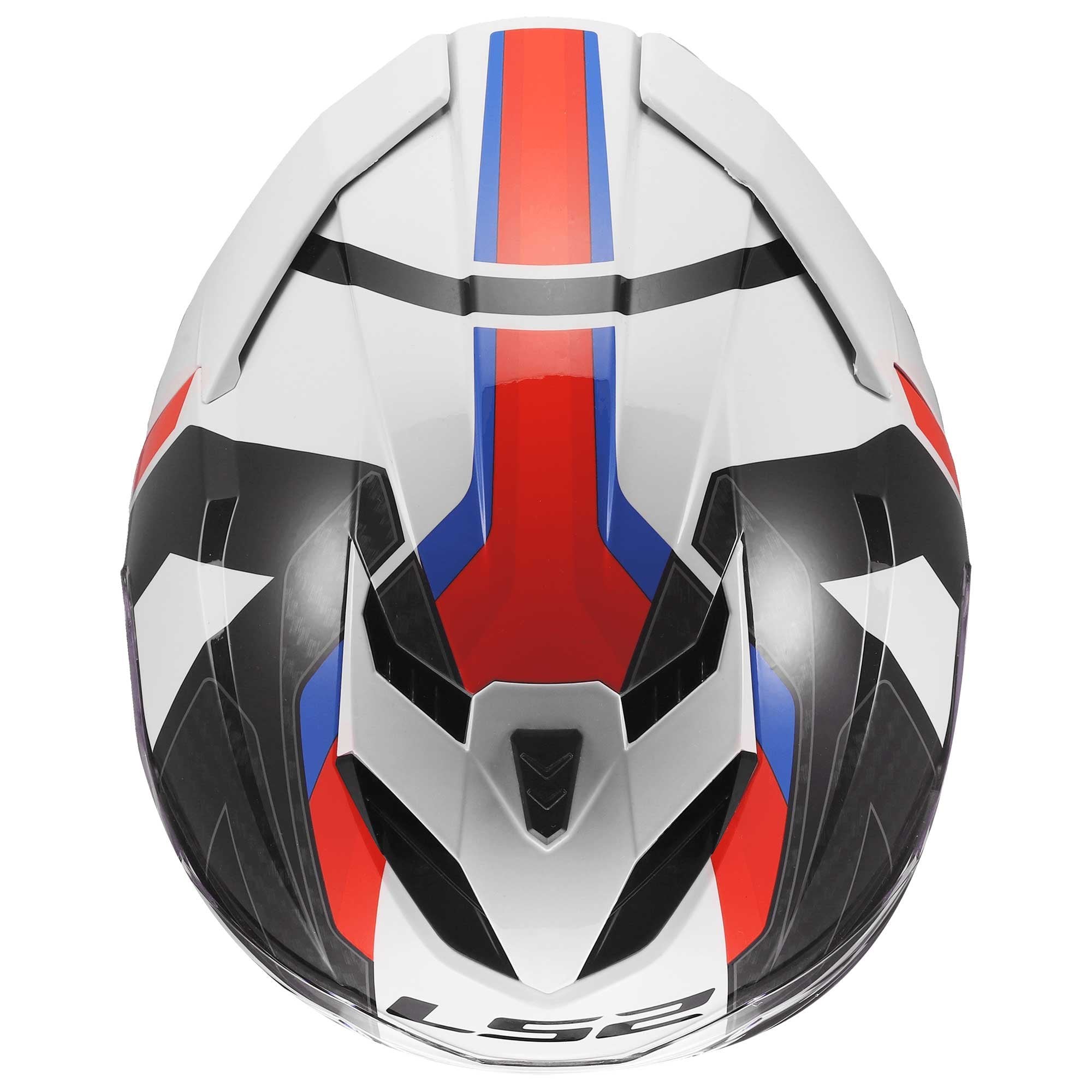 LS2 Motorcycle Road | Urban Helmet - FF818 Storm 3 SPORTY (White/Blue/Red)