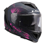LS2 Motorcycle Road | Urban Helmet - FF818 Storm 3 BURST (Matt Black/Pink)