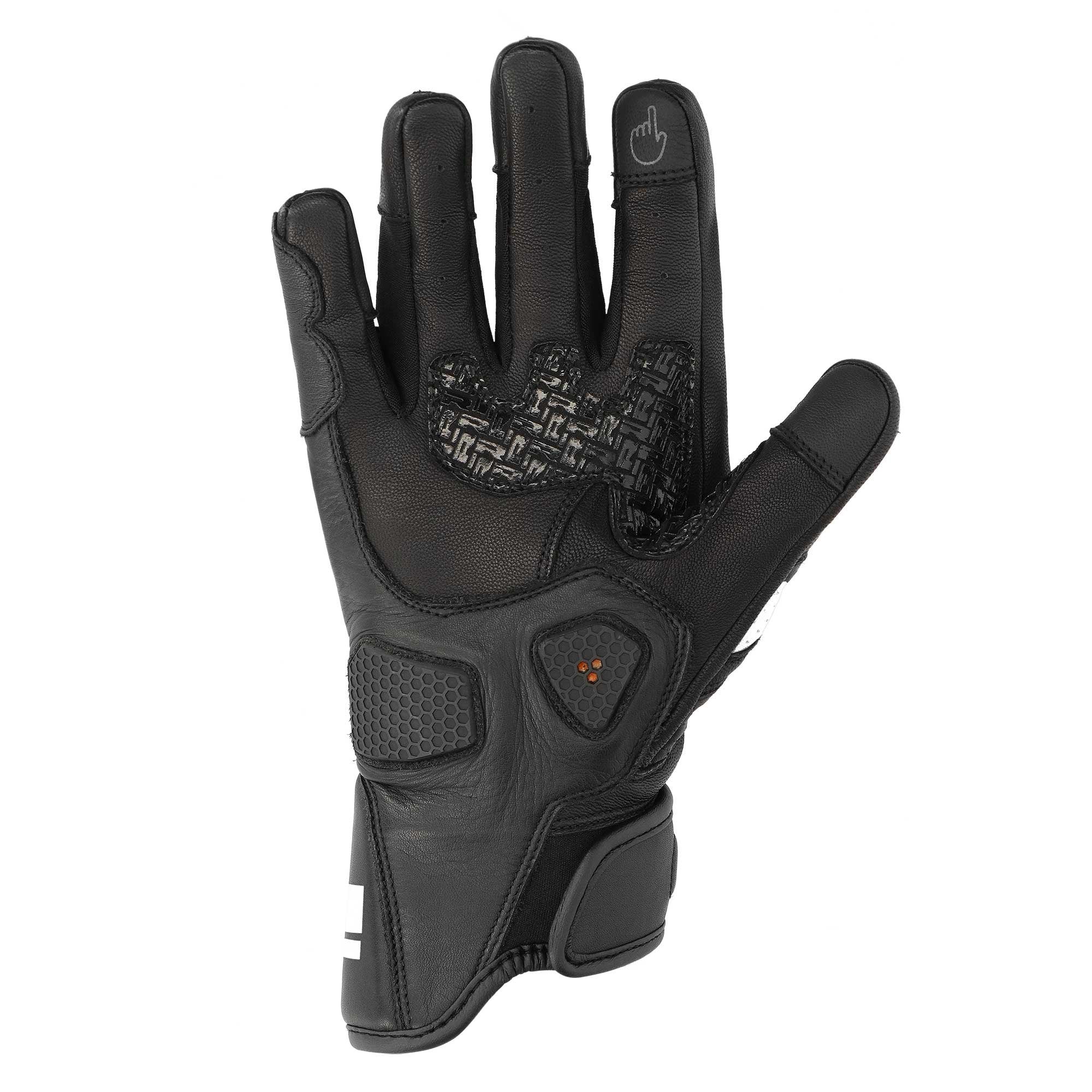 Richa (2026) Motorcycle Urban Short Gloves - Stradale Stealth (Black/White)