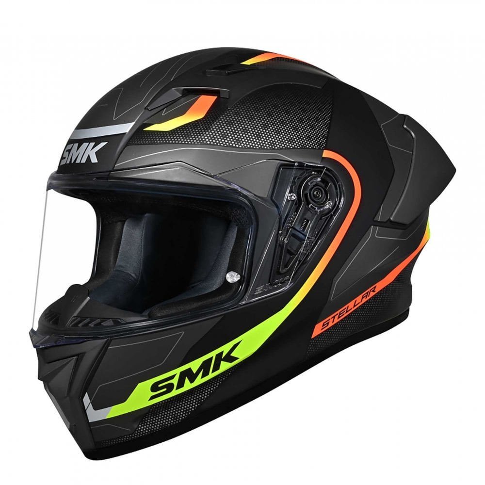 SMK Motorcycle Road Helmet - STELLAR SPORT FLIGHT MA264 (Black/Grey/Yellow)