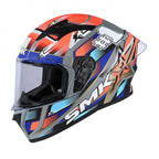SMK Motorcycle Road Helmet - STELLAR SPORT UNO GL657 (Red/Blue/Grey)