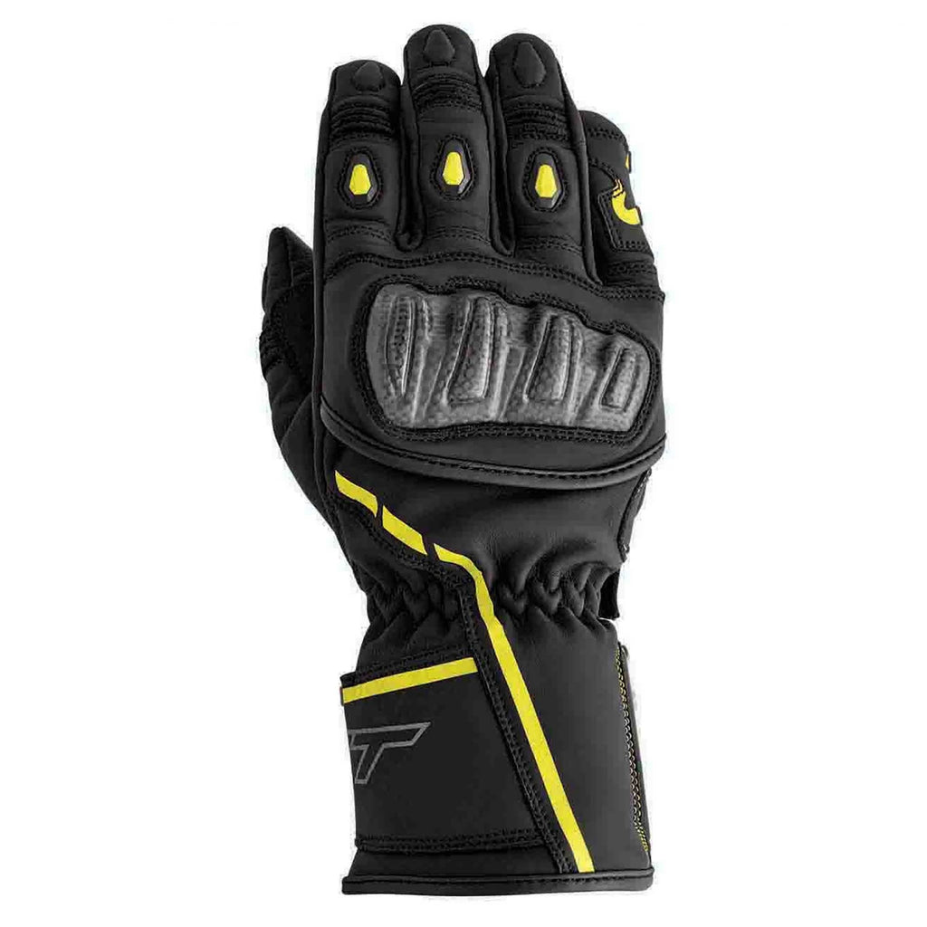 RST S1 V2 CE Motorcycle Road | Sports Leather Gloves (Black / Flo Yellow)