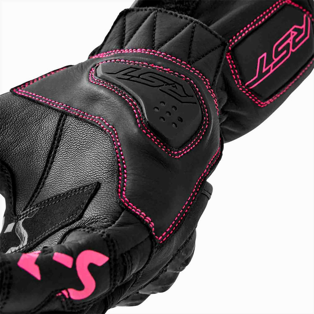 RST Women's S1 V2 CEMotorcycle Sports Gloves (Black / Flo Pink)