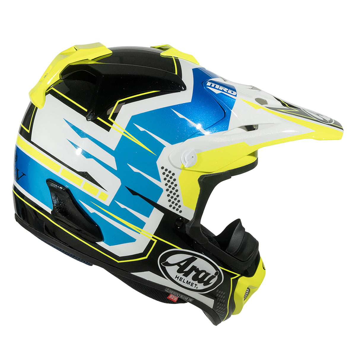 Arai MX-V Evo STINGRAY Motocross | Enduro Helmet (Yellow/Blue)
