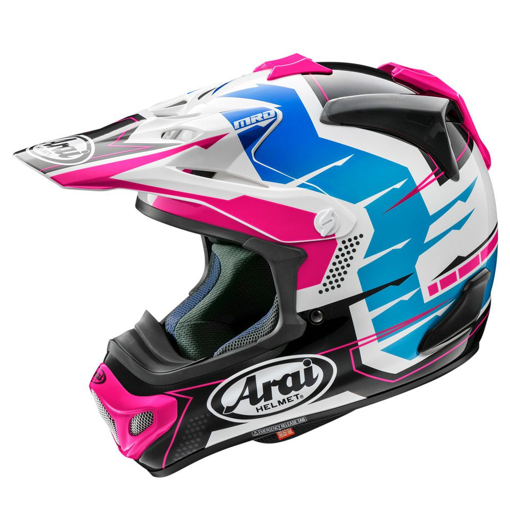 Arai MX-V Evo STINGRAY Motocross | Enduro Helmet (Pink/Blue)