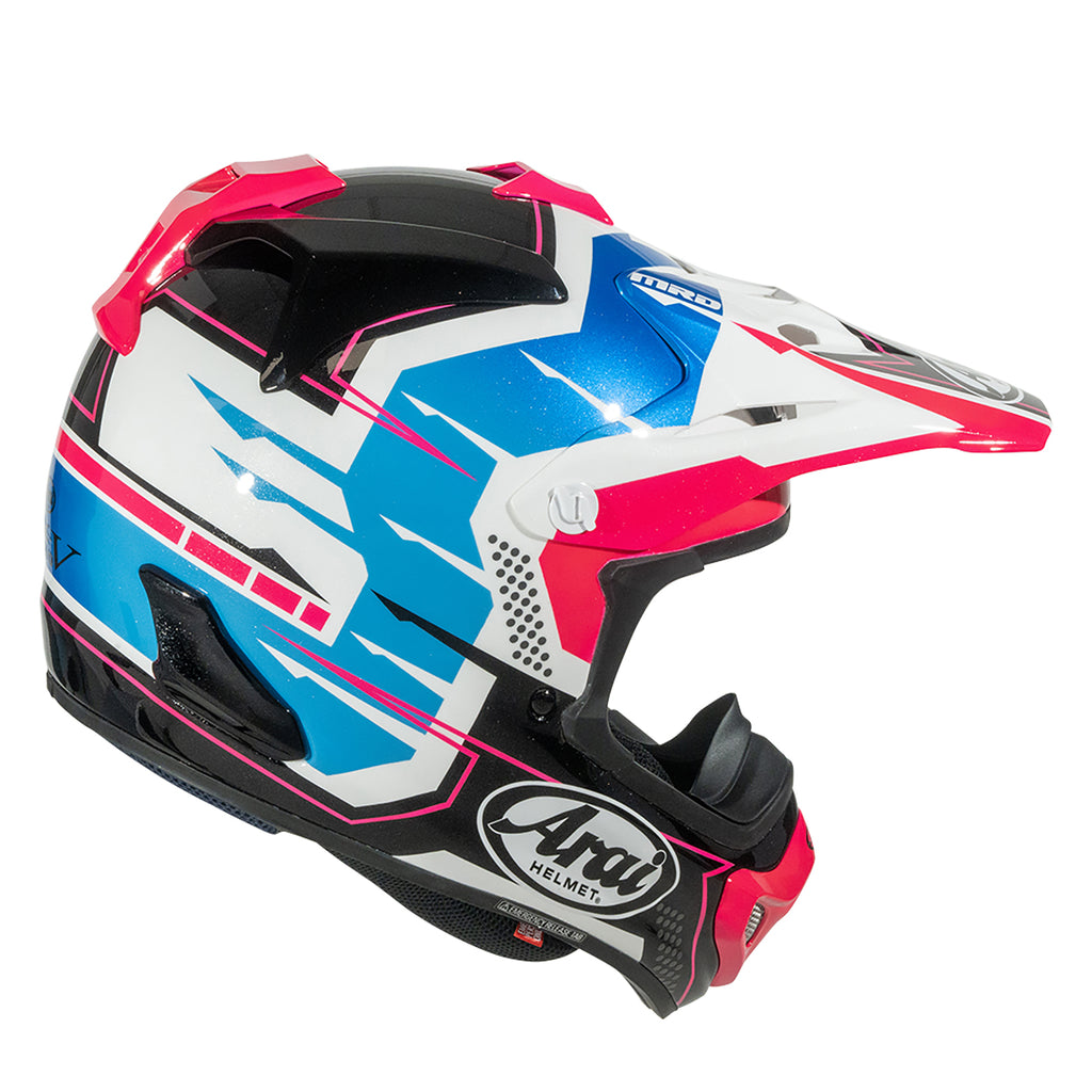 Arai MX-V Evo STINGRAY Motocross | Enduro Helmet (Pink/Blue)