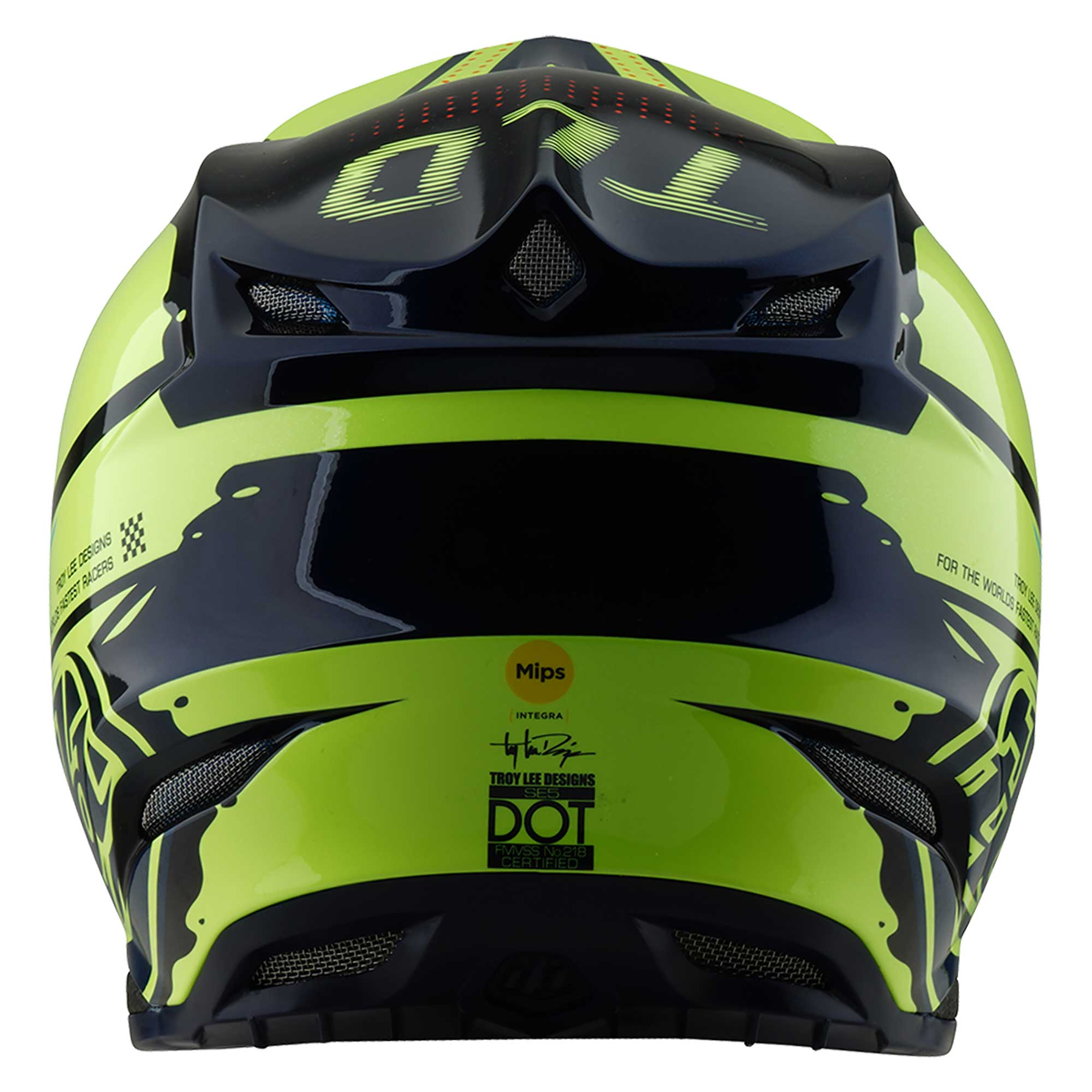 Troy Lee Motocross Helmet - SE5 Composite MIPS Integra - Drip (Fluo Yellow/Blue)