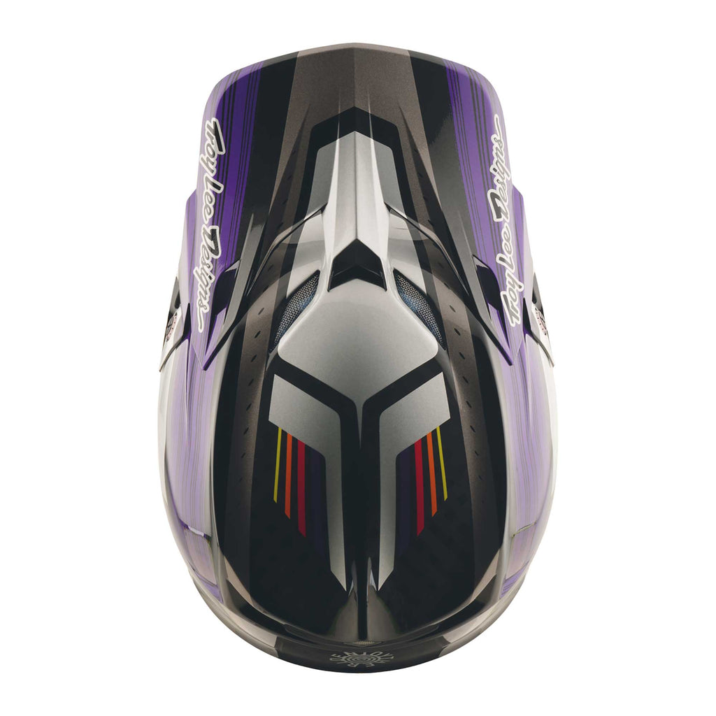 Troy Lee Motocross Helmet - SE5 Carbon MIPS - STRIPES (Black/Purple)