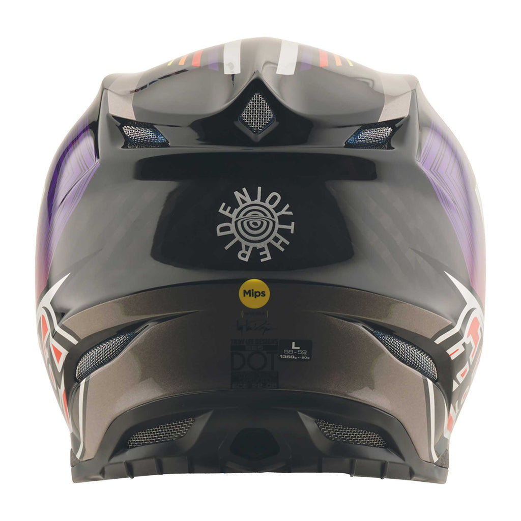 Troy Lee Motocross Helmet - SE5 Carbon MIPS - STRIPES (Black/Purple)