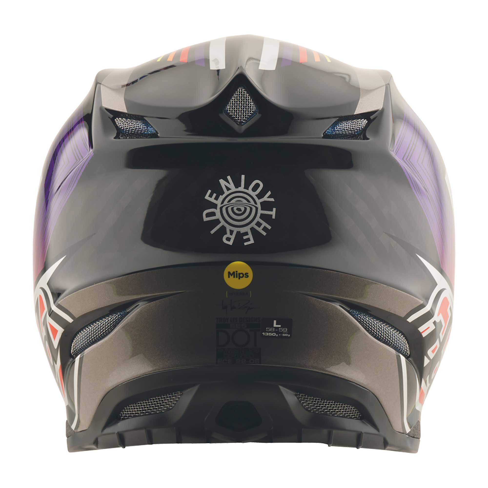 Troy Lee Motocross Helmet - SE5 Carbon MIPS - STRIPES (Black/Purple)