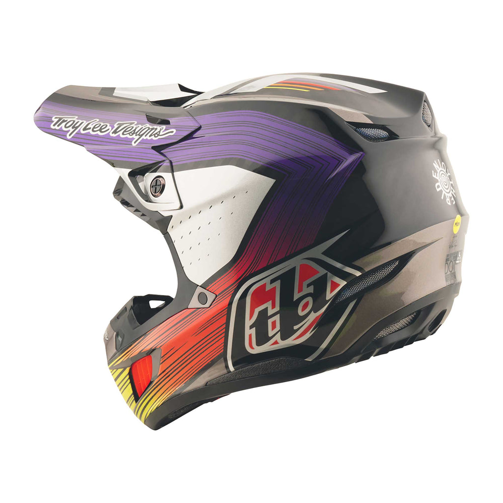 Troy Lee Motocross Helmet - SE5 Carbon MIPS - STRIPES (Black/Purple)