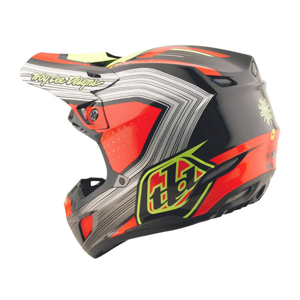 Troy Lee Designs SE5 Composite MIPS MYTH MX Helmet (Black/Infra Red)
