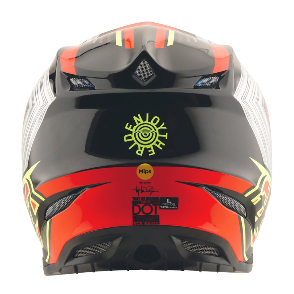 Troy Lee Designs SE5 Composite MIPS MYTH MX Helmet (Black/Infra Red)