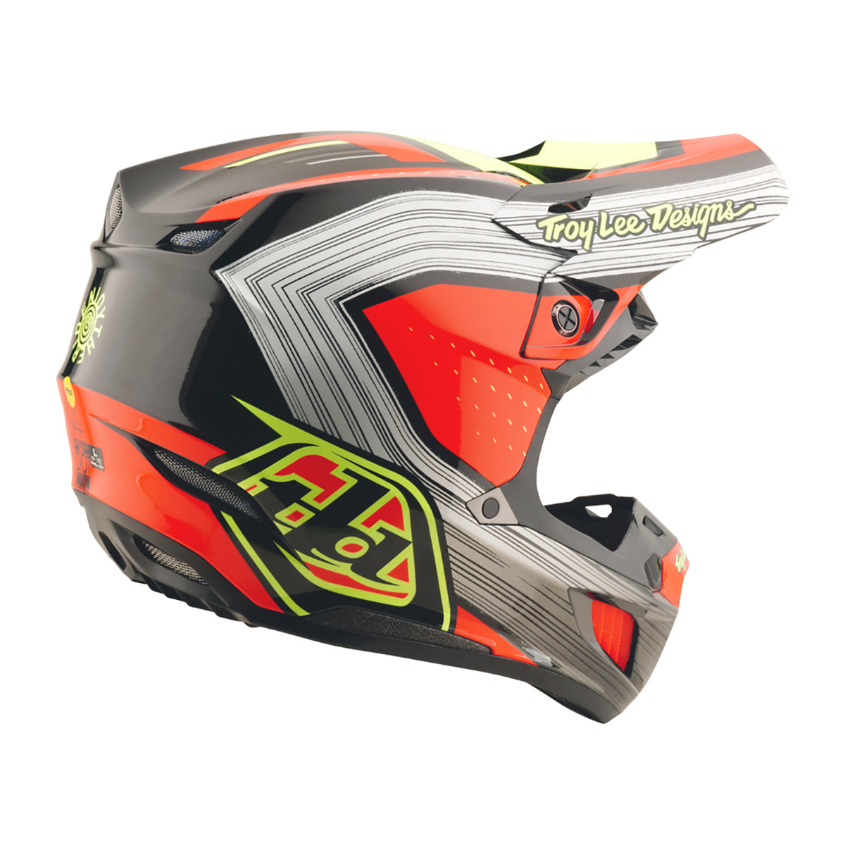 Troy Lee Designs SE5 Composite MIPS MYTH MX Helmet (Black/Infra Red)