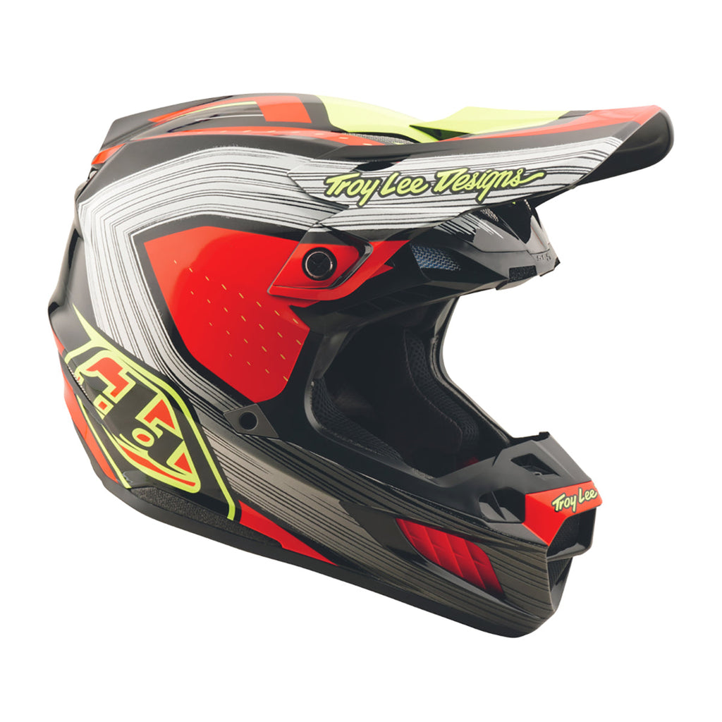 Troy Lee Designs SE5 Composite MIPS MYTH MX Helmet (Black/Infra Red)