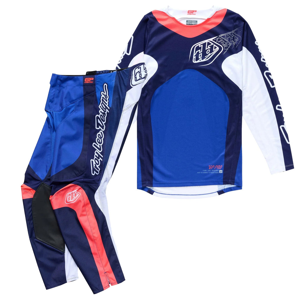 Troy Lee MX Jersey & Pant Kit Deal - GP Pro FRAMES (Navy)