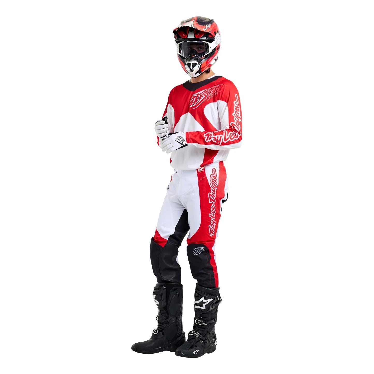 Troy Lee MX Jersey & Pant Kit Deal - GP Pro FRAMES (White/Red)