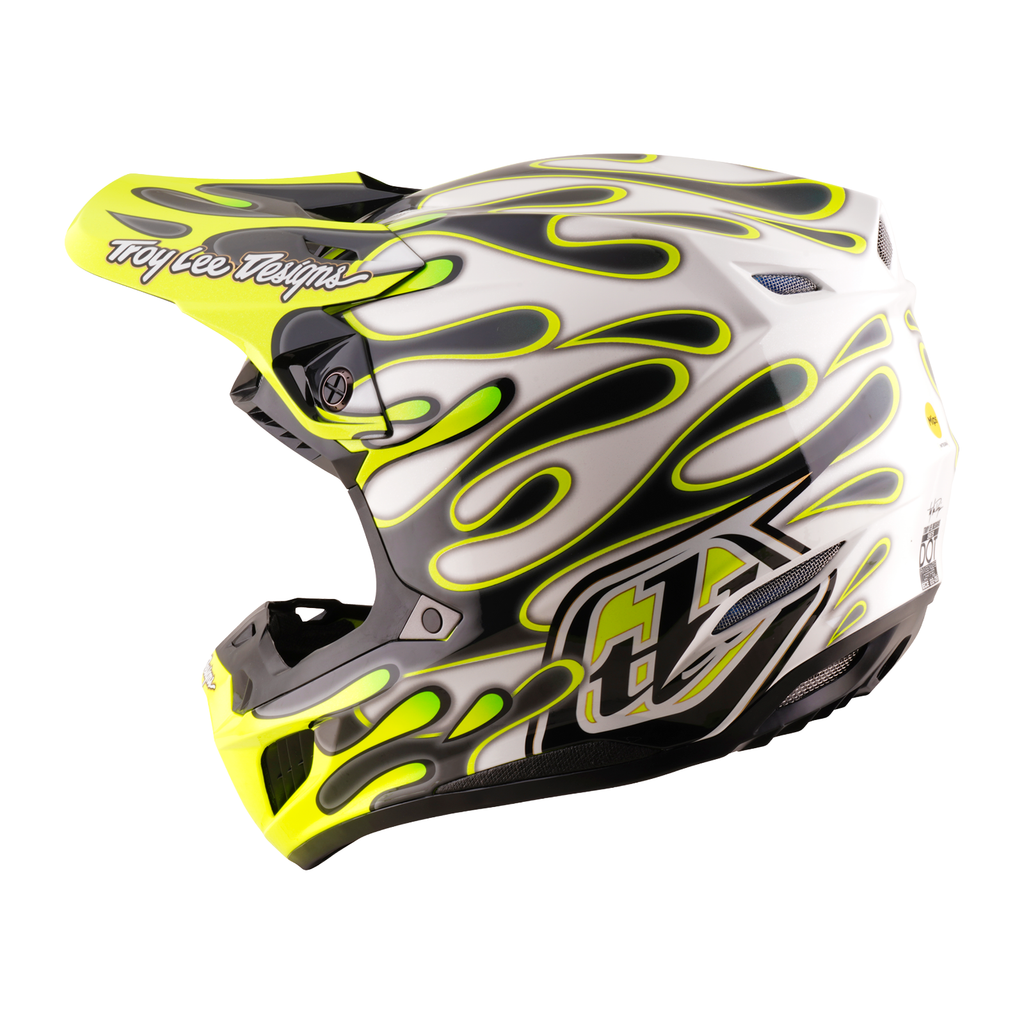 Troy Lee Designs SE5 Composite MIPS OVERSPRAY MX | Enduro Helmet (Charocal/Flo Yellow)