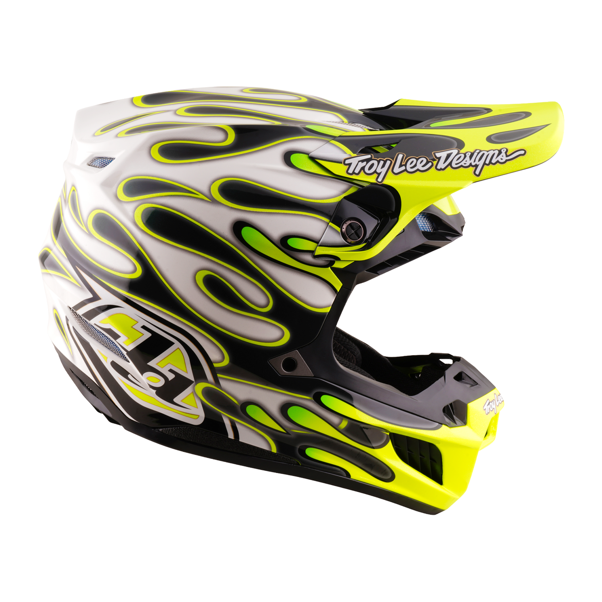 Troy Lee Designs SE5 Composite MIPS OVERSPRAY MX | Enduro Helmet (Charocal/Flo Yellow)