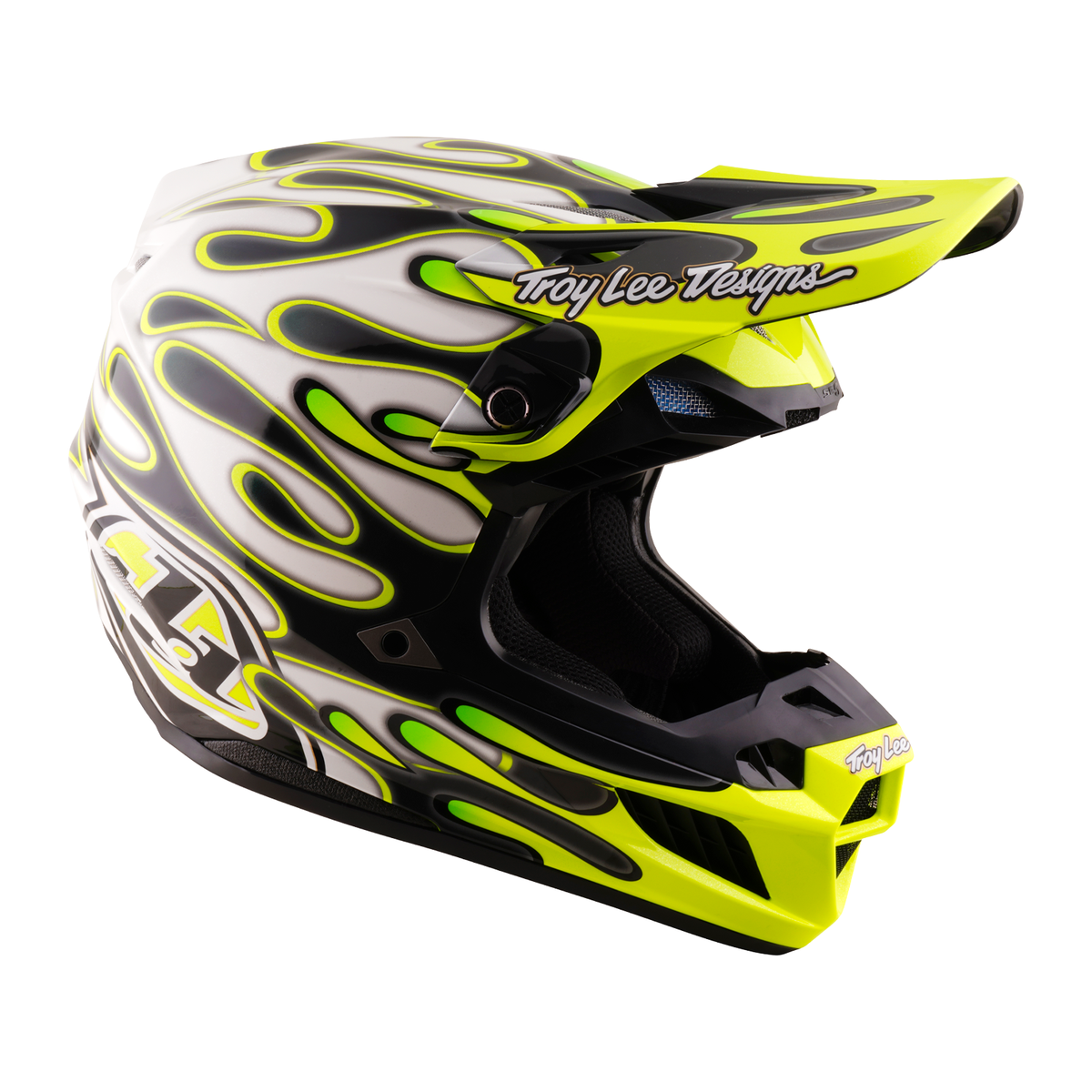 Troy Lee Designs SE5 Composite MIPS OVERSPRAY MX | Enduro Helmet (Charocal/Flo Yellow)