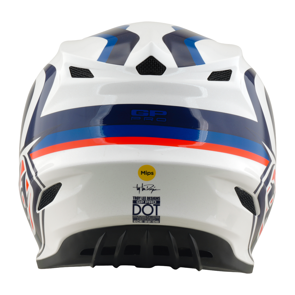 Troy Lee Designs GP Pro MIPS SLIDES MX | Enduro Helmet (White/Blue)
