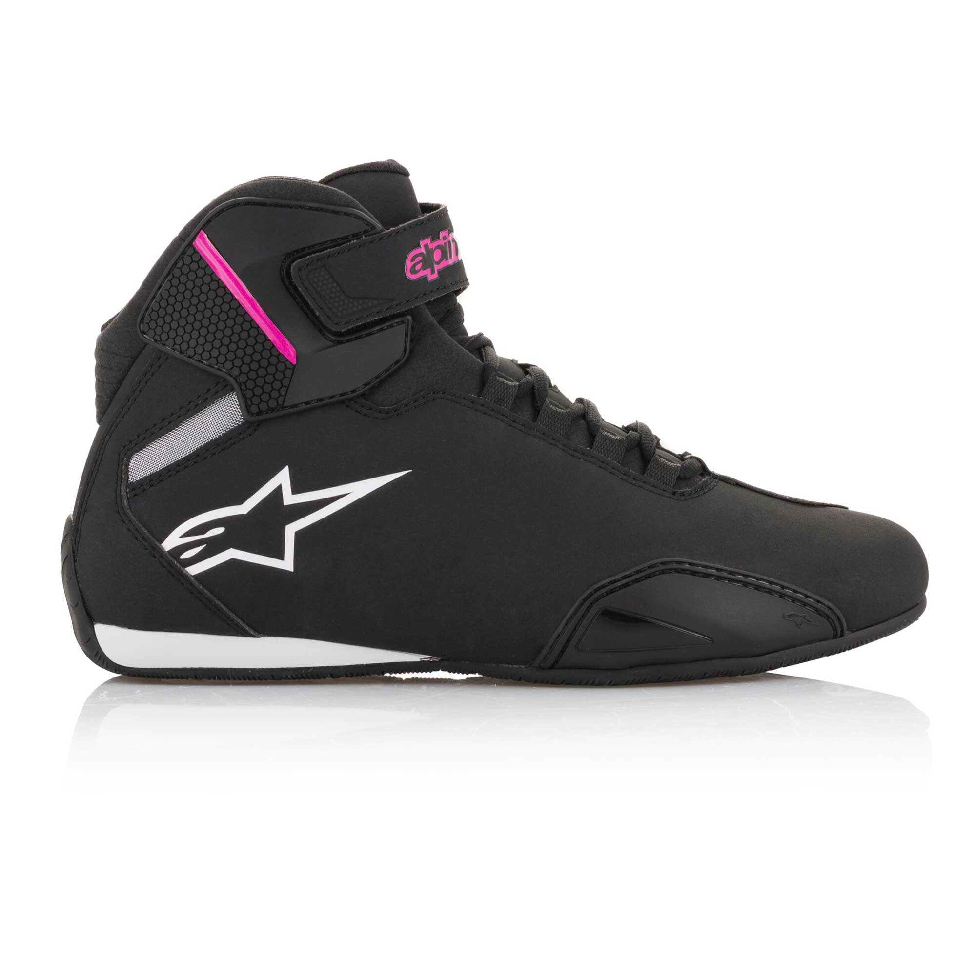 Alpinestars Women's Sektor Motorcycle Riding Shoes (Black/Fuchsia)