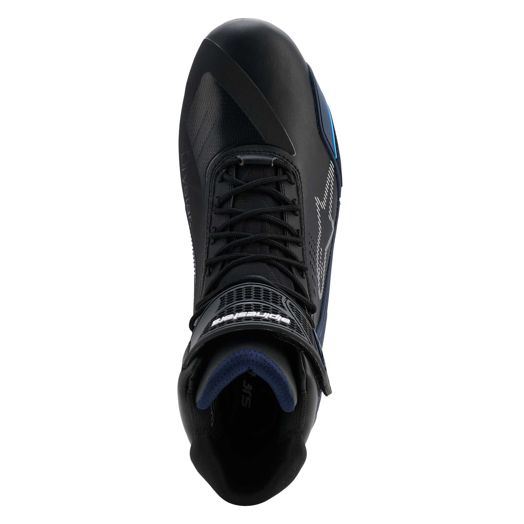 Alpinestars Faster-4 DRYSTAR WP Motorcycle Riding Shoes (Black/Night Navy/Cyan)