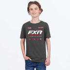 FXR Youth T-Shirt - Race Division Premium Tee (Asphalt/Heather/Red)