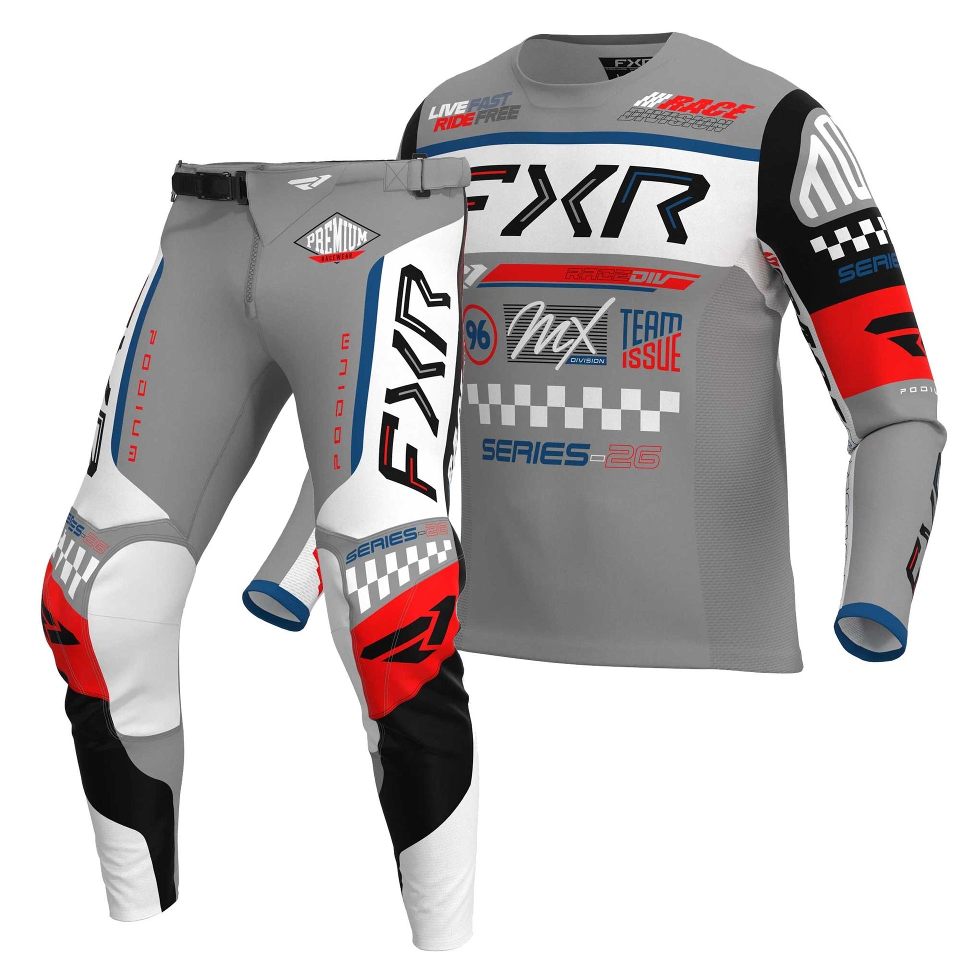 FXR Youth MX Jersey & Pant Kit Deal - MX26.5 PODIUM (Grey/White/Black)
