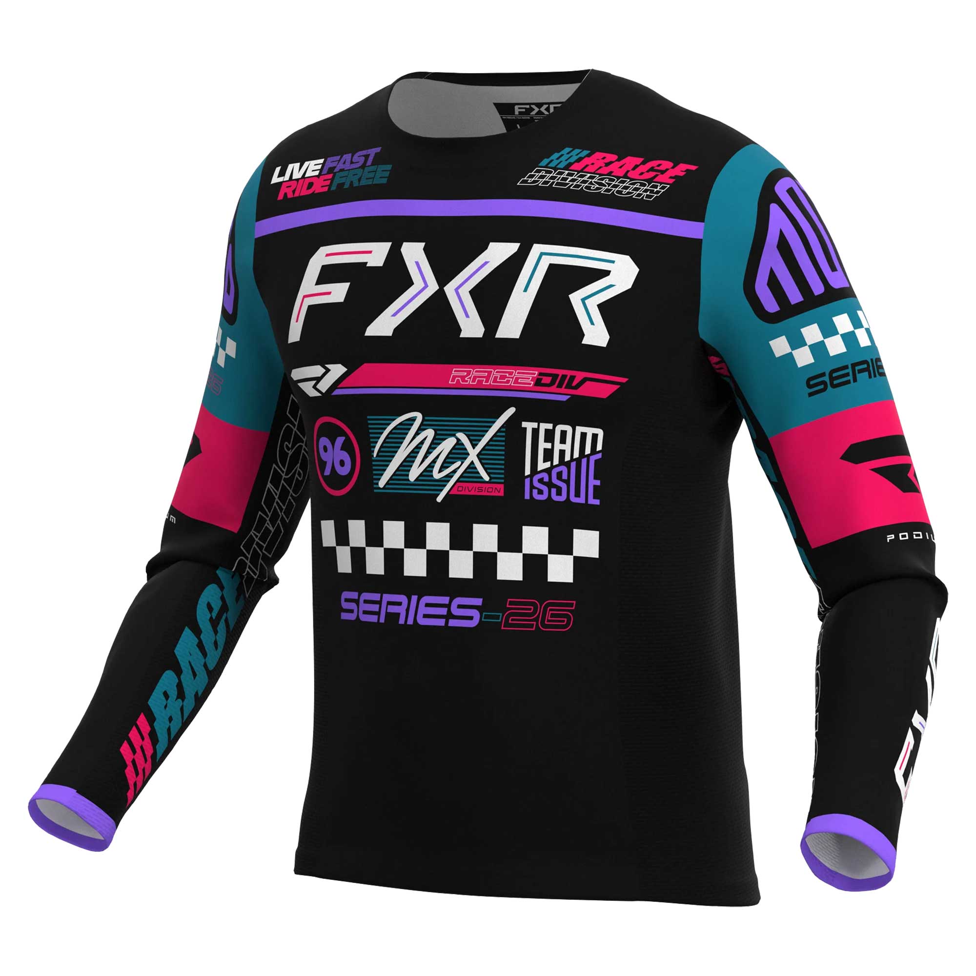 FXR Youth MX Jersey & Pant Kit Deal - MX26.5 PODIUM (Black/Coral/Teal)