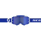 Scott FURY Goggles (Blue/White) Blue Chrome Lens
