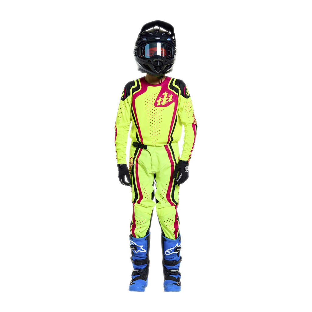 Troy Lee Designs MX Youth Pants - GP PRO ROLLER (Flo Yellow / Fuchsia)