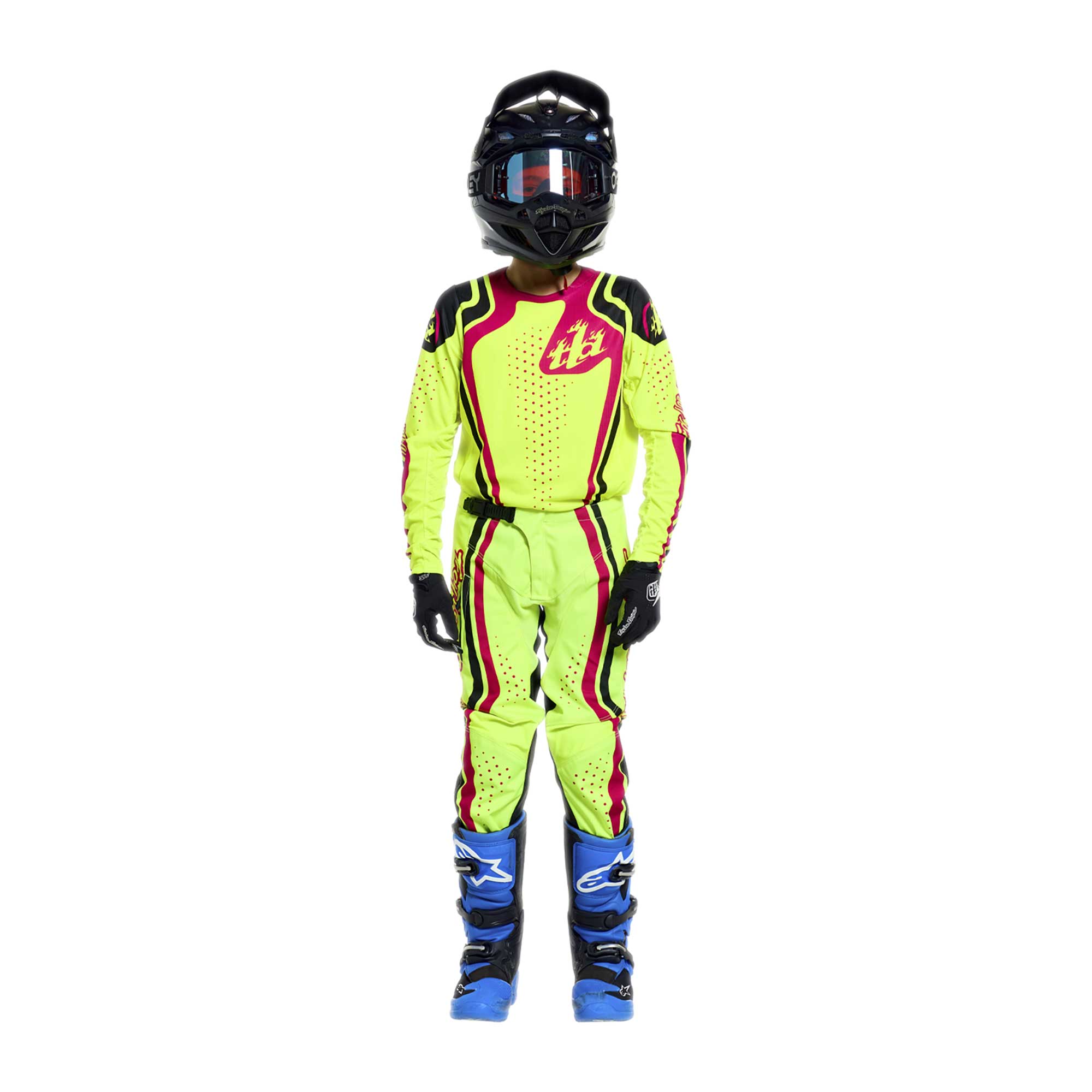 Troy Lee Designs MX Youth Pants - GP PRO ROLLER (Flo Yellow / Fuchsia)
