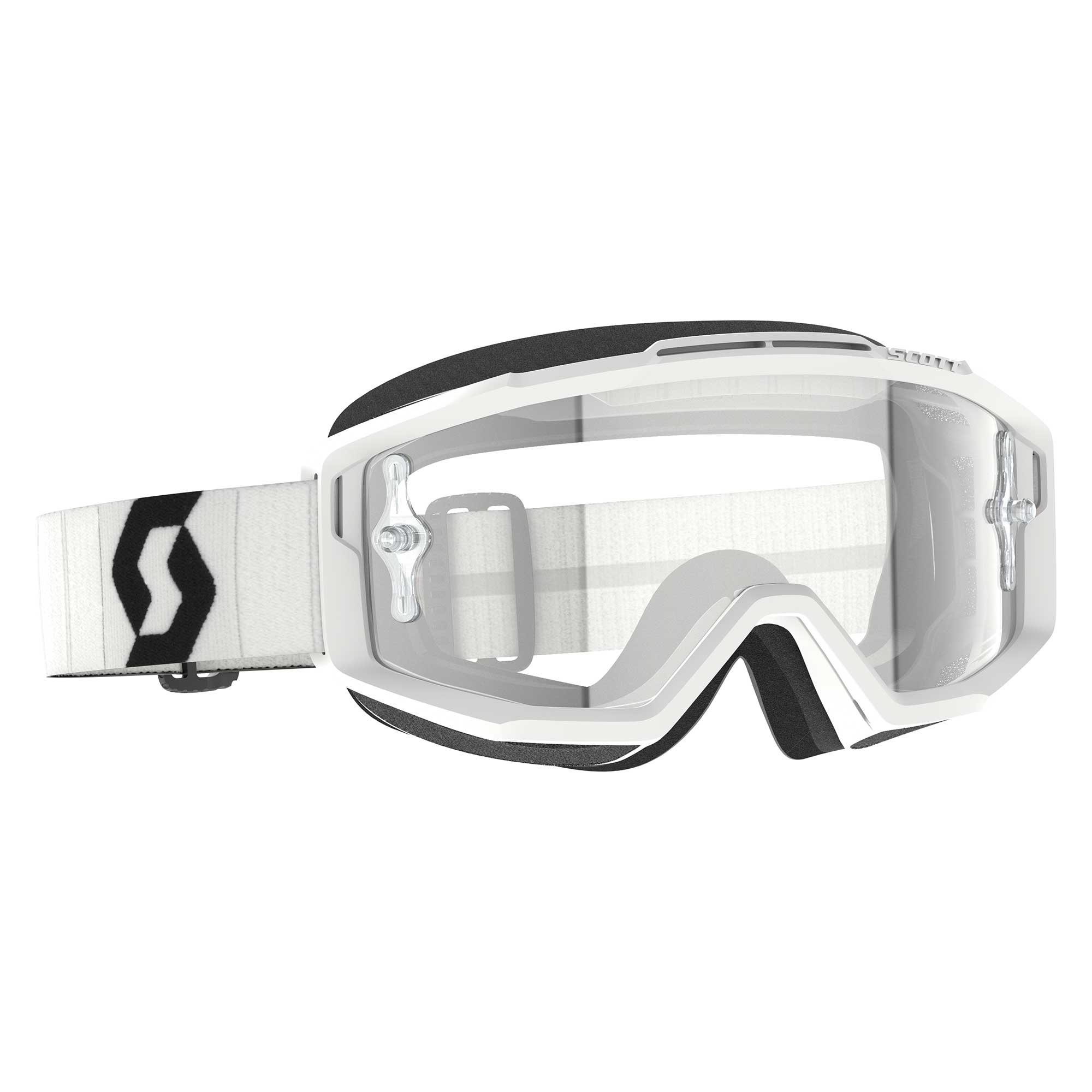 Scott SPLIT OTG Goggles (White/Black) Clear Lens