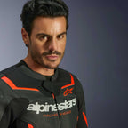 Alpinestars GP FORCE V2 Airflow Motorcycle Leather Jacket (Black/Red Fluo)