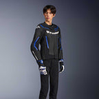 Alpinestars GP FORCE AIR V2 Motorcycle Leather Vented Jacket (Black/Metalic Blue)