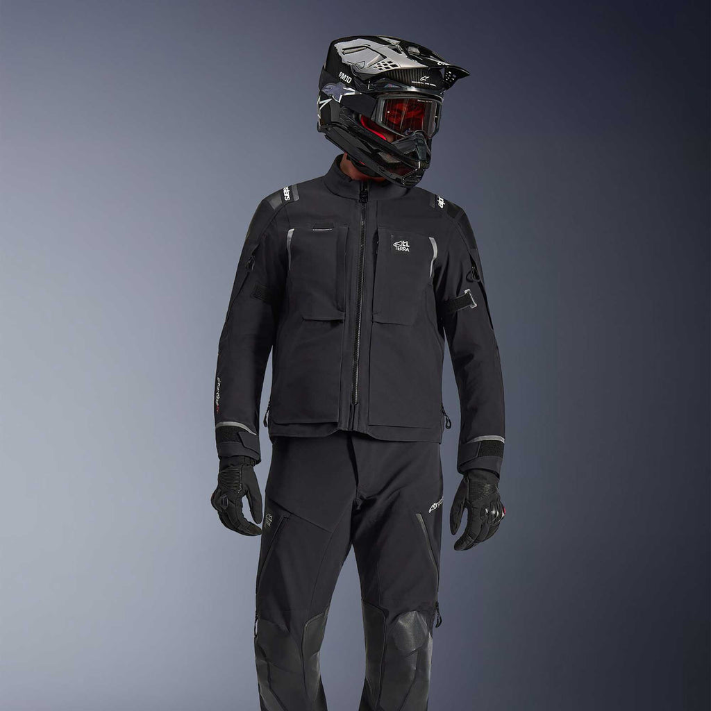 Alpinestars ANDES PRO Drystar XF Motorcycle Textile Adventure Touring Jacket (Black/Dark Grey)