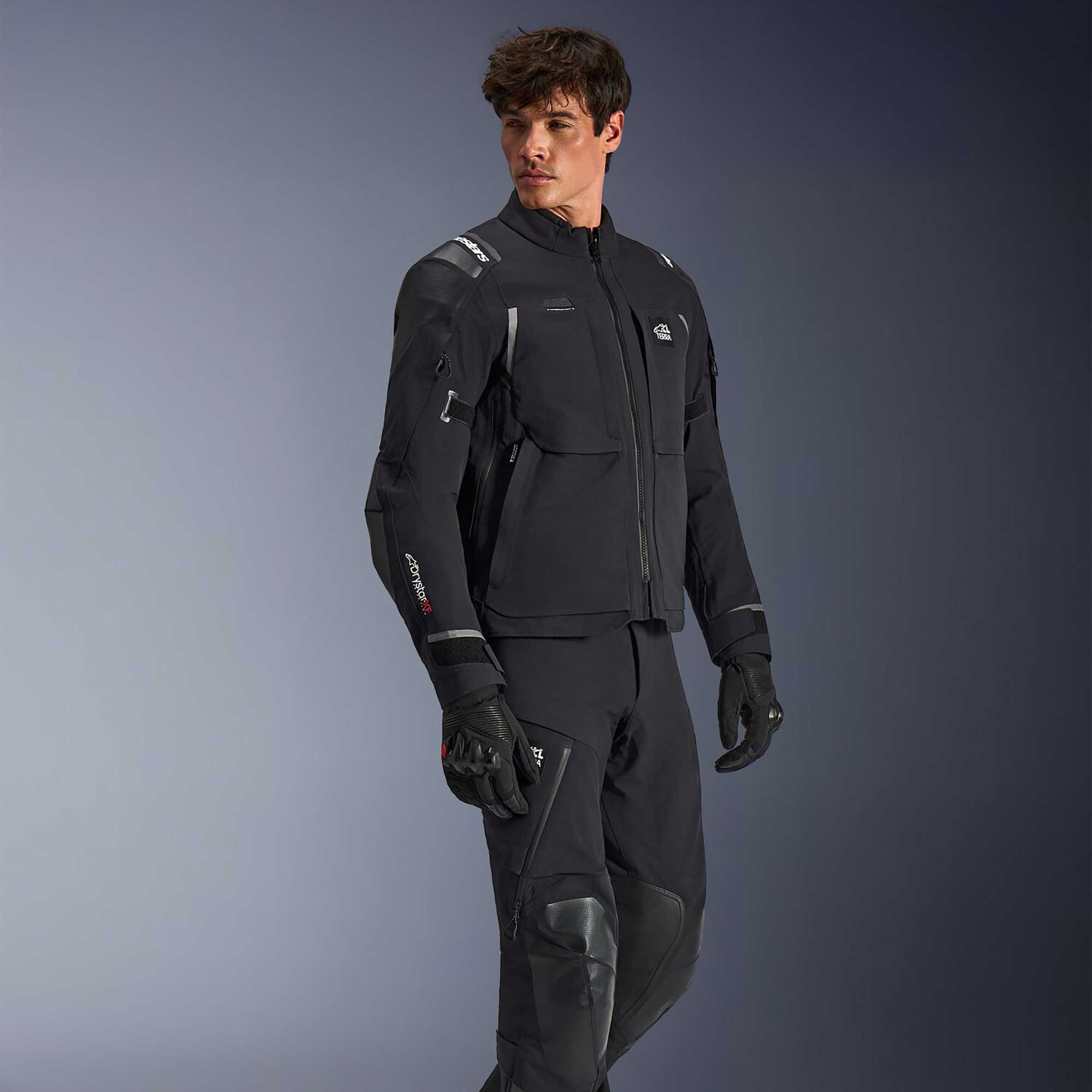 Alpinestars ANDES PRO Drystar XF Motorcycle Textile Adventure Touring Jacket (Black/Dark Grey)