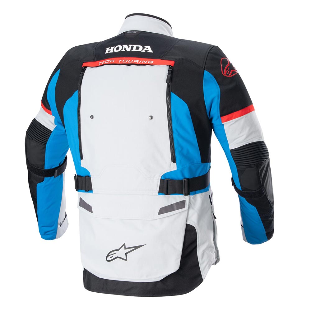 Alpinestars Honda Bogota PRO Drystar Motorcycle Adventure Textile Jacket (Ice Gray/Blue/Bright Red)
