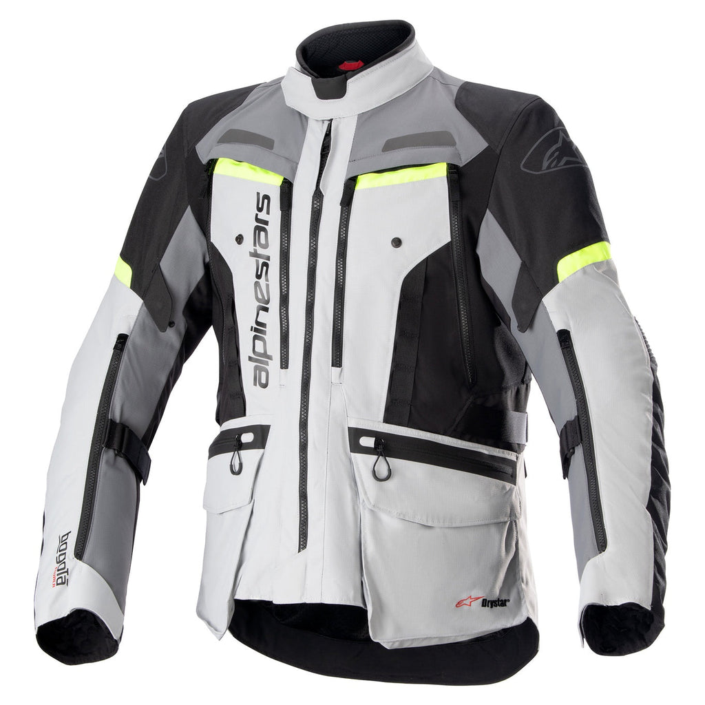 Alpinestars Bogota Pro Drystar Motorcycle Adventure | Touring Textile Jacket (Ice Grey/Dark Grey/Yellow Fluo)