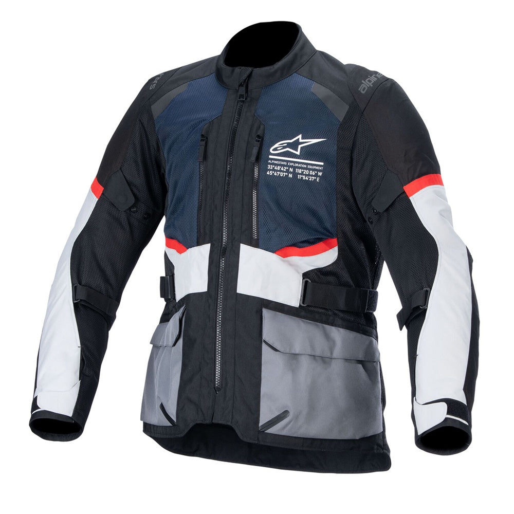 Alpinestars Andes AIR Drystar Motorcycle Adventure Vented Textile Jacket (Deep Blue/Black/Ice Grey)