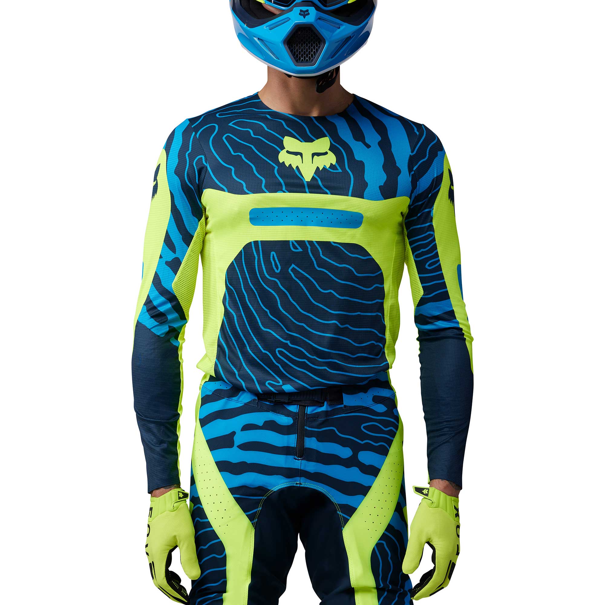 FOX Racing FlexAir IMPRESSION MX Jersey (Fluo Yellow/Blue)