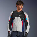 Alpinestars AST V3 AIR Motorcycle Vented Jacket (Silver/Deep Blue/Bright Red)
