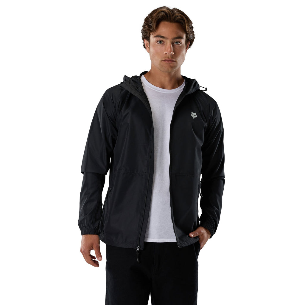 FOX Racing Mens Jacket - FOX HEAD Windbreaker (Black)