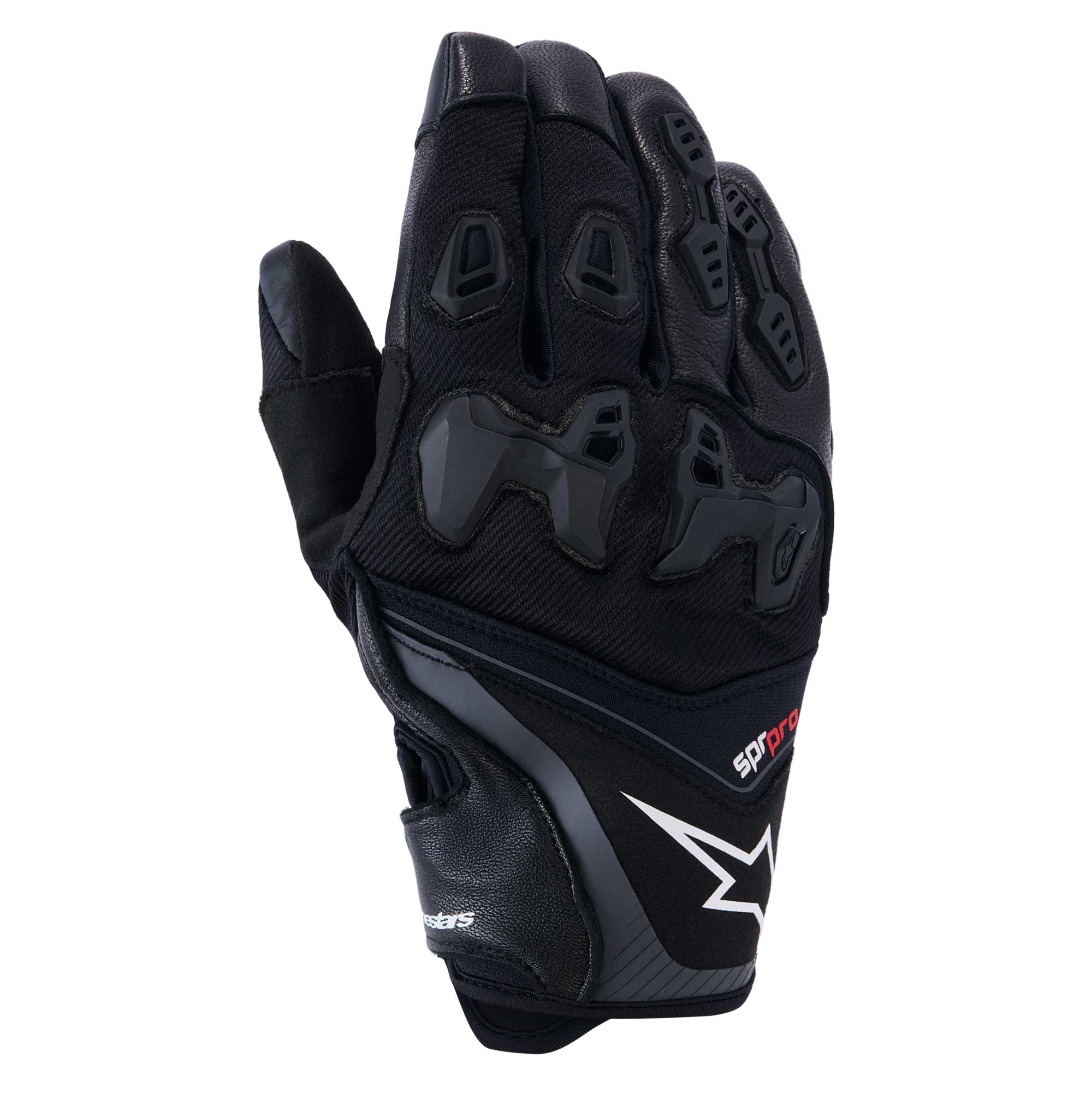 Alpinestars SP-R PRO Motorcycle Short Sports Leather Gloves (Black)