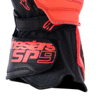 Alpinestars SP-9 Motorcycle Sports Leather Gloves (Black/Red Fluo)