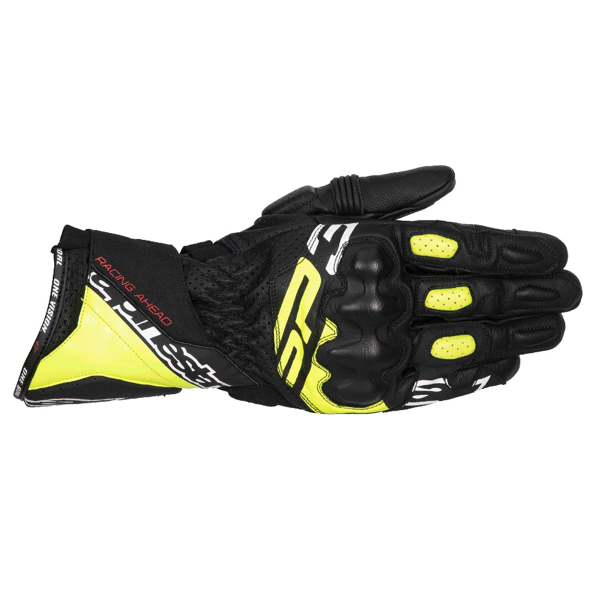 Alpinestars SP-3 Motorcycle Sports Leather Gloves (Black/Yellow Fluo/White)