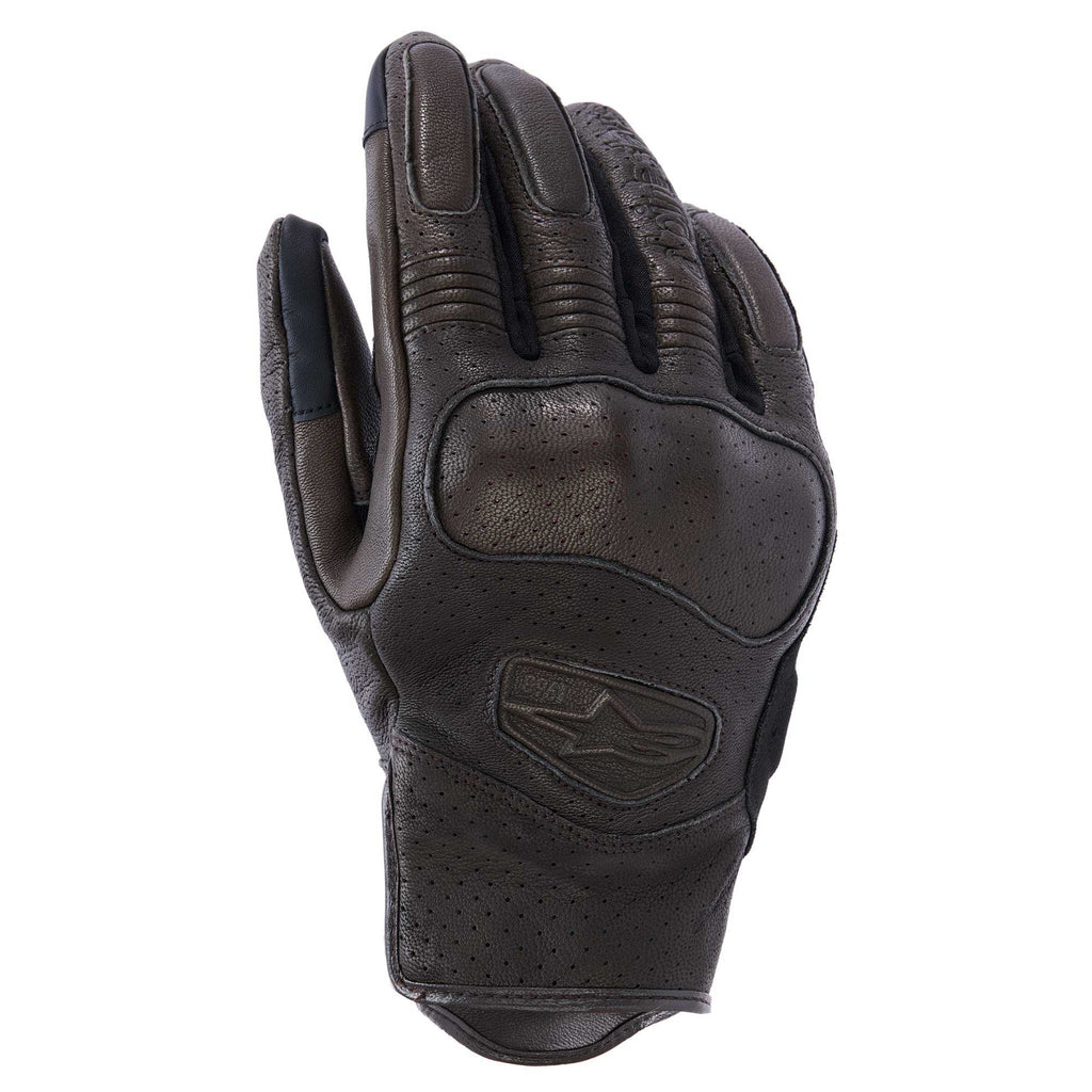 Alpinestars MUSTANG V3 Motorcycle Urban Leather Gloves (Dark Brown/Black)