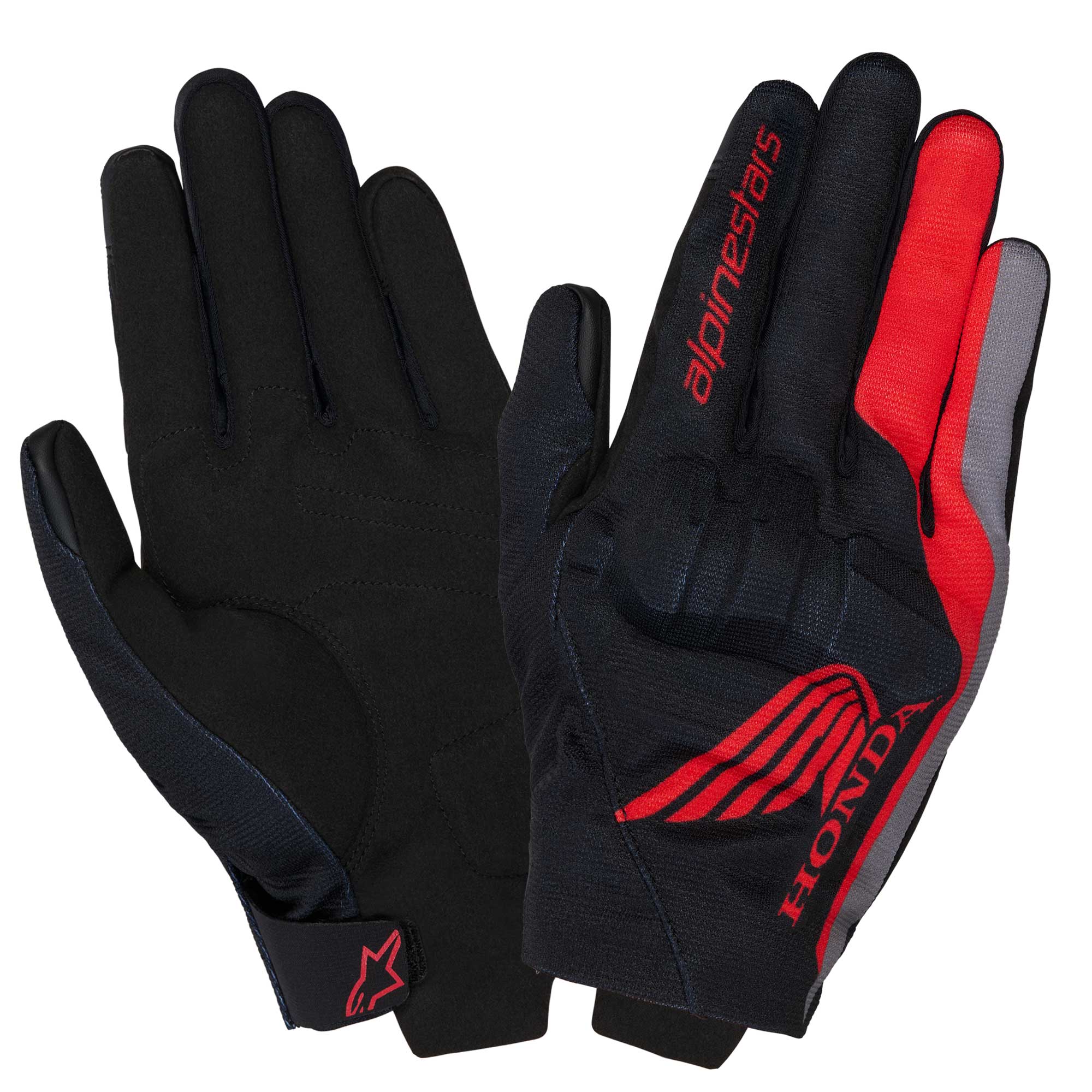 Alpinestars Honda REEF V2 Short Gloves (Black/Bright Red/Dark Grey)